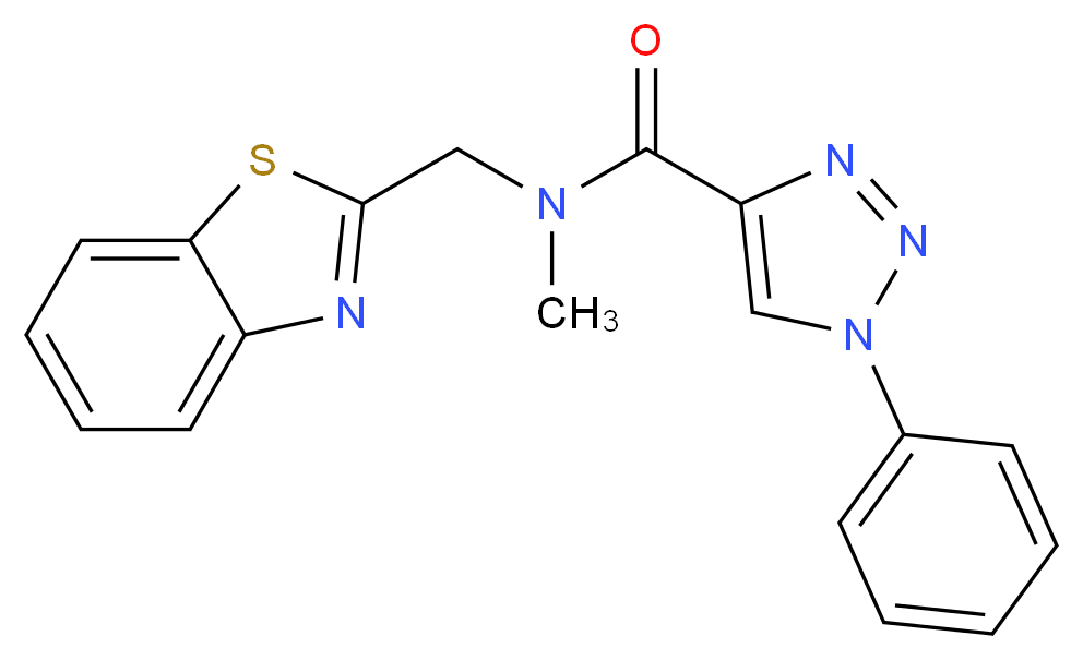 N-(1,3-benzothiazol-2-ylmethyl)-N-methyl-1-phenyl-1H-1,2,3-triazole-4-carboxamide_分子结构_CAS_)
