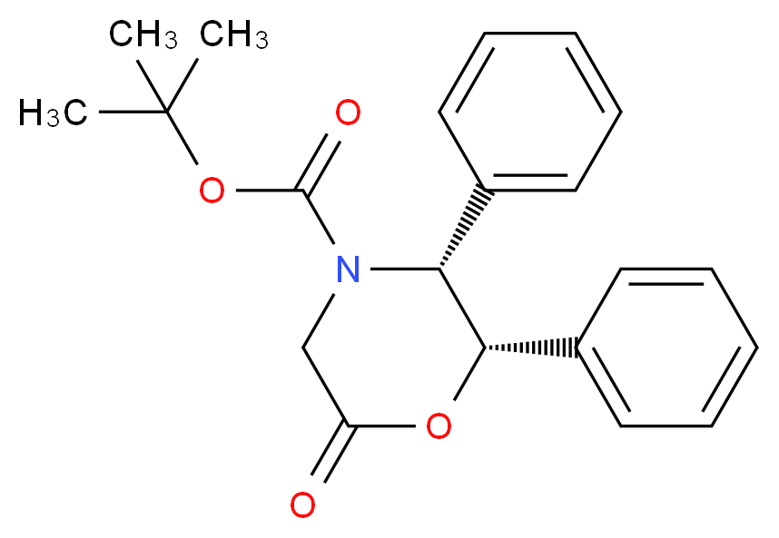 N-Boc-(2S,3R)-(+)-6-oxo-2,3-diphenyl-4-morpholinecarboxylate_分子结构_CAS_112741-50-1)