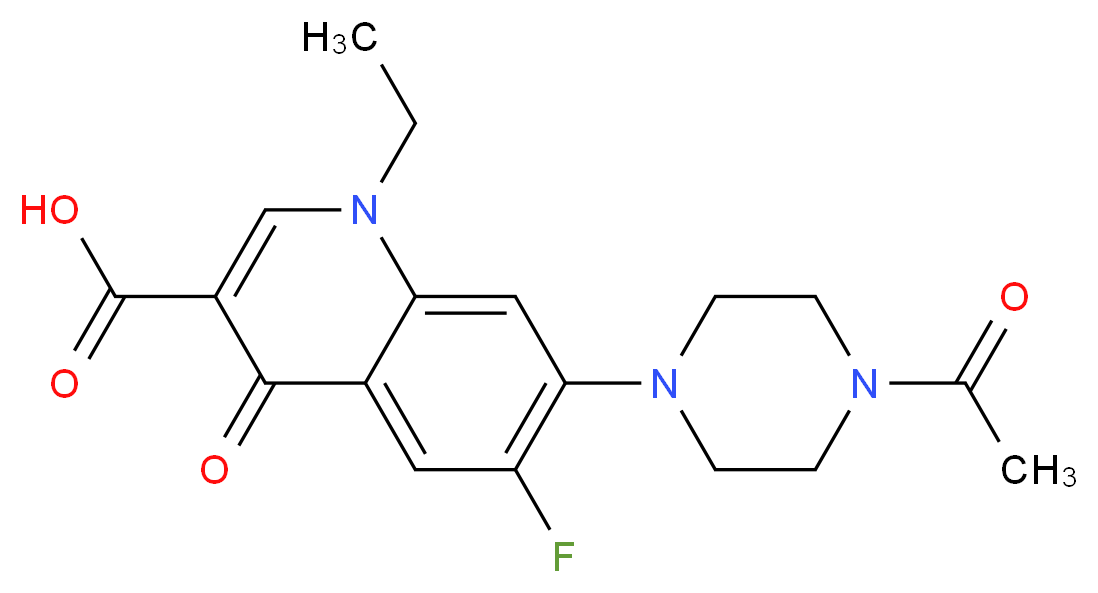 7-(4-acetylpiperazin-1-yl)-1-ethyl-6-fluoro-4-oxo-1,4-dihydroquinoline-3-carboxylic acid_分子结构_CAS_74011-56-6