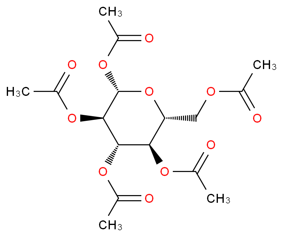 [(2R,3R,4S,5R,6S)-3,4,5,6-tetrakis(acetyloxy)oxan-2-yl]methyl acetate_分子结构_CAS_604-69-3