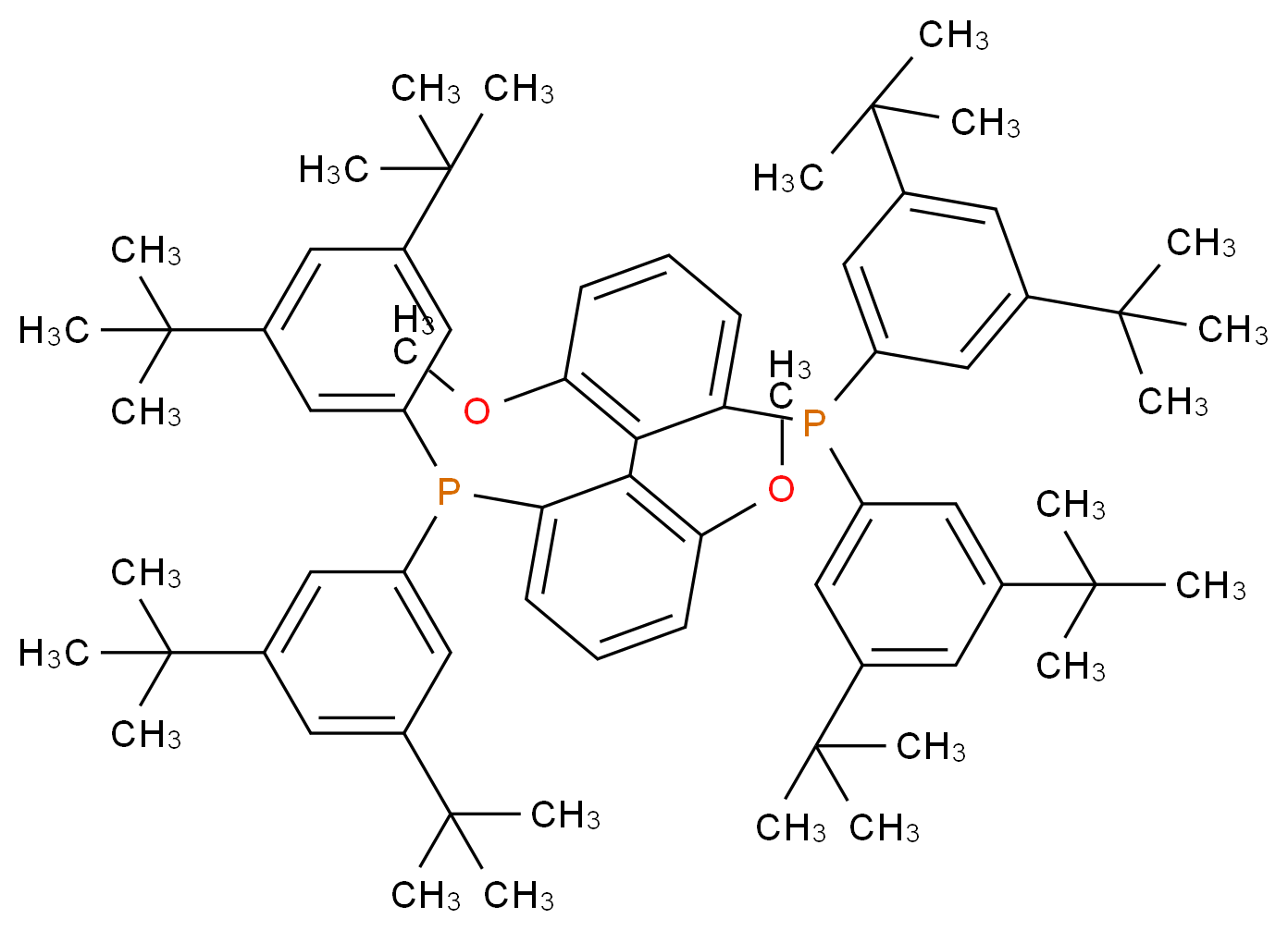 (2-{2-[bis(3,5-di-tert-butylphenyl)phosphanyl]-6-methoxyphenyl}-3-methoxyphenyl)bis(3,5-di-tert-butylphenyl)phosphane_分子结构_CAS_192138-05-9