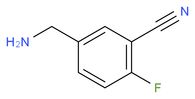 5-(aminomethyl)-2-fluorobenzonitrile_分子结构_CAS_368426-86-2