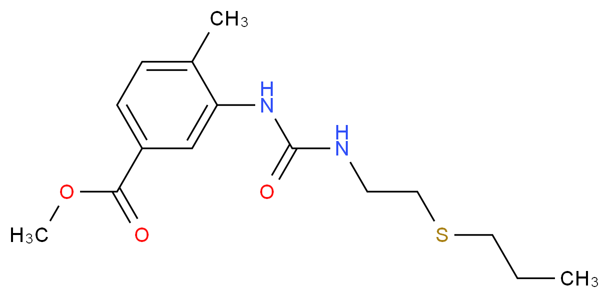 methyl 4-methyl-3-[({[2-(propylthio)ethyl]amino}carbonyl)amino]benzoate_分子结构_CAS_)