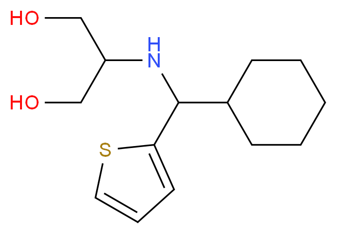 2-{[cyclohexyl(2-thienyl)methyl]amino}propane-1,3-diol_分子结构_CAS_)