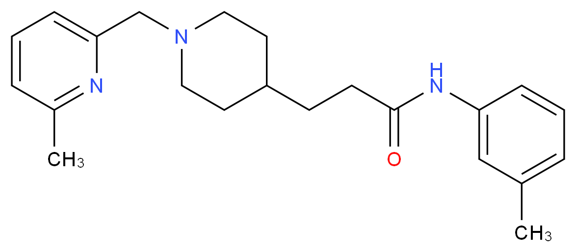 N-(3-methylphenyl)-3-{1-[(6-methyl-2-pyridinyl)methyl]-4-piperidinyl}propanamide_分子结构_CAS_)