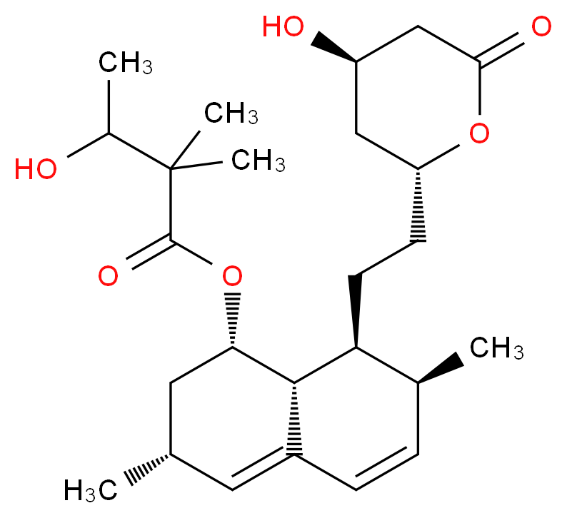 (1S,3R,7S,8S,8aR)-8-{2-[(2R,4R)-4-hydroxy-6-oxooxan-2-yl]ethyl}-3,7-dimethyl-1,2,3,7,8,8a-hexahydronaphthalen-1-yl 3-hydroxy-2,2-dimethylbutanoate_分子结构_CAS_126313-98-2