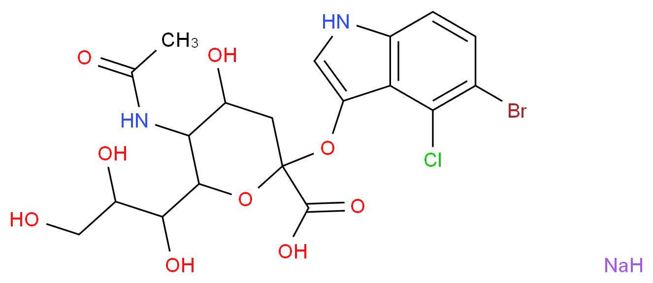 5-Bromo-4-chloro-3-indolyl α-D-N-acetylneuraminic acid sodium salt_分子结构_CAS_160369-85-7)