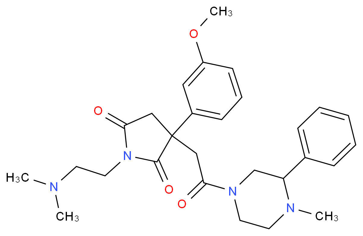 1-[2-(dimethylamino)ethyl]-3-(3-methoxyphenyl)-3-[2-(4-methyl-3-phenyl-1-piperazinyl)-2-oxoethyl]-2,5-pyrrolidinedione_分子结构_CAS_)