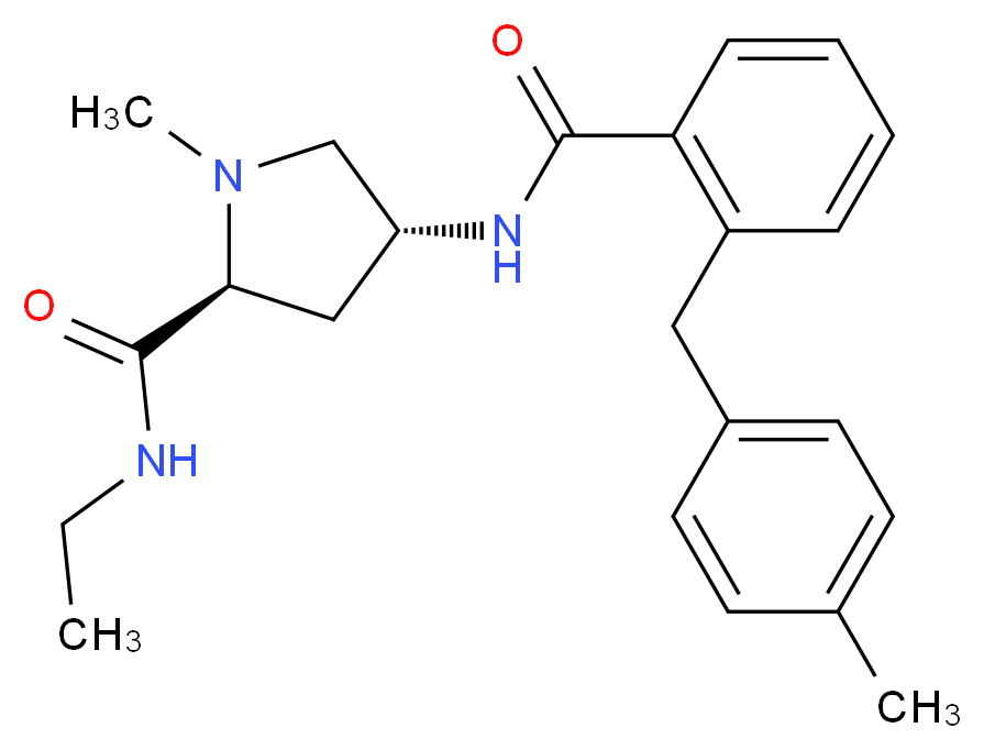 (4R)-N-ethyl-1-methyl-4-{[2-(4-methylbenzyl)benzoyl]amino}-L-prolinamide_分子结构_CAS_)