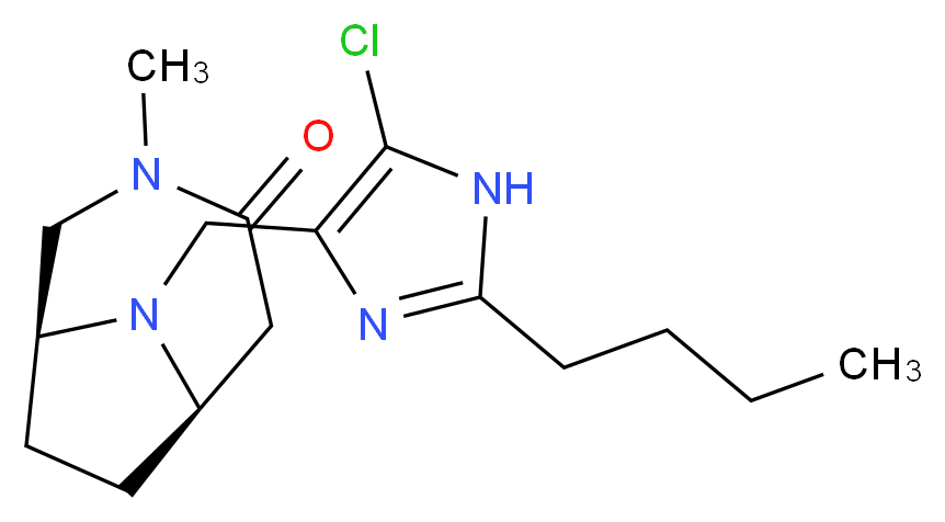 (1S*,6R*)-9-[(2-butyl-5-chloro-1H-imidazol-4-yl)methyl]-3-methyl-3,9-diazabicyclo[4.2.1]nonan-4-one_分子结构_CAS_)
