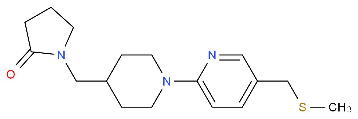 1-[(1-{5-[(methylthio)methyl]-2-pyridinyl}-4-piperidinyl)methyl]-2-pyrrolidinone_分子结构_CAS_)