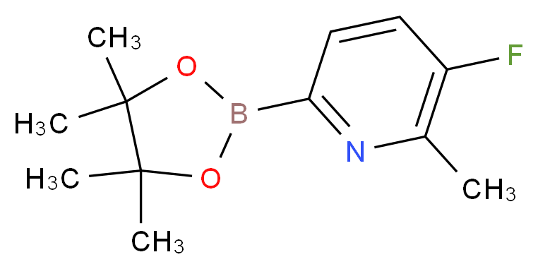 3-fluoro-2-methyl-6-(tetramethyl-1,3,2-dioxaborolan-2-yl)pyridine_分子结构_CAS_952403-32-6