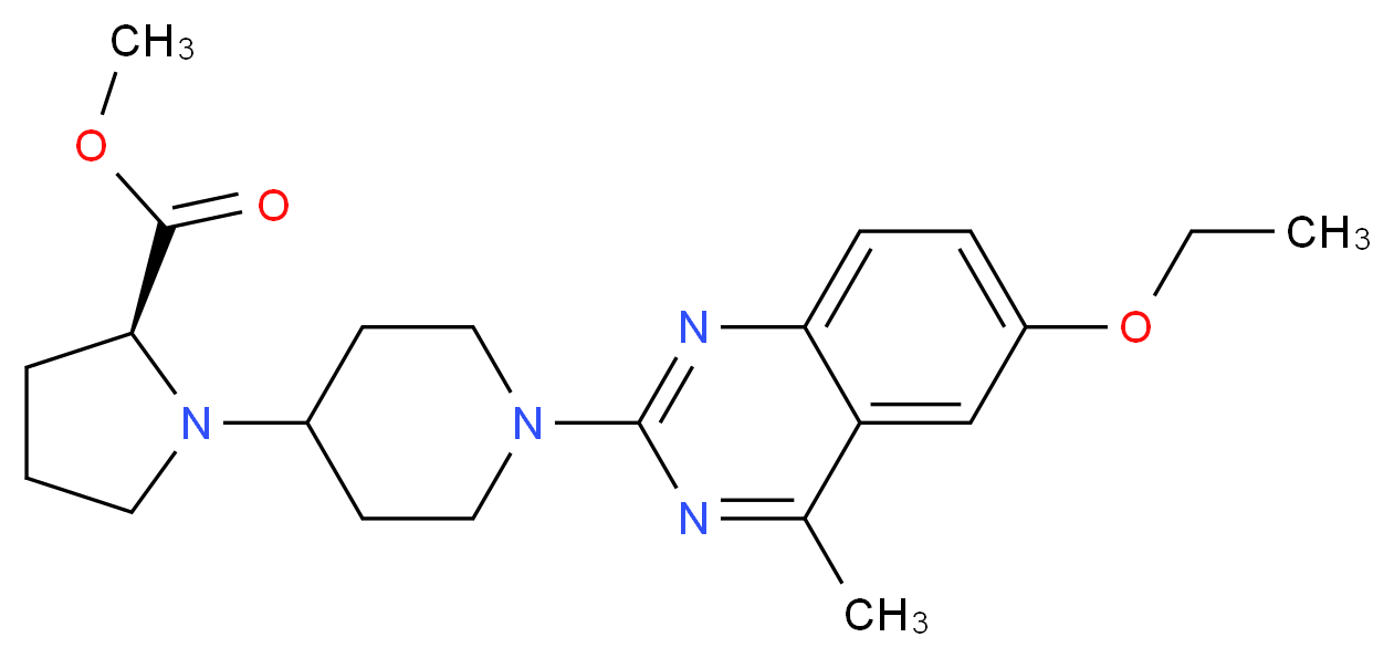 methyl 1-[1-(6-ethoxy-4-methyl-2-quinazolinyl)-4-piperidinyl]-L-prolinate_分子结构_CAS_)