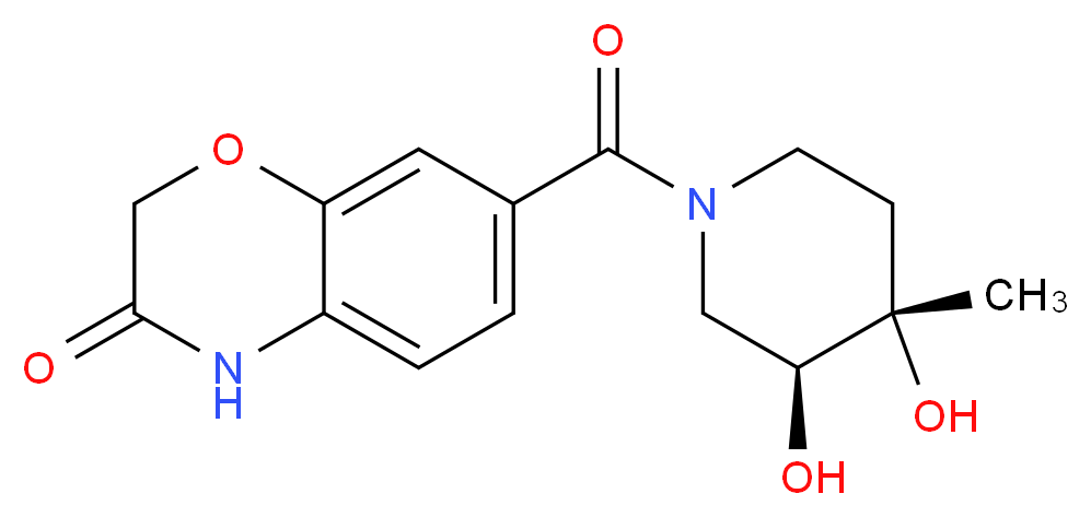 7-{[(3S*,4S*)-3,4-dihydroxy-4-methylpiperidin-1-yl]carbonyl}-2H-1,4-benzoxazin-3(4H)-one_分子结构_CAS_)