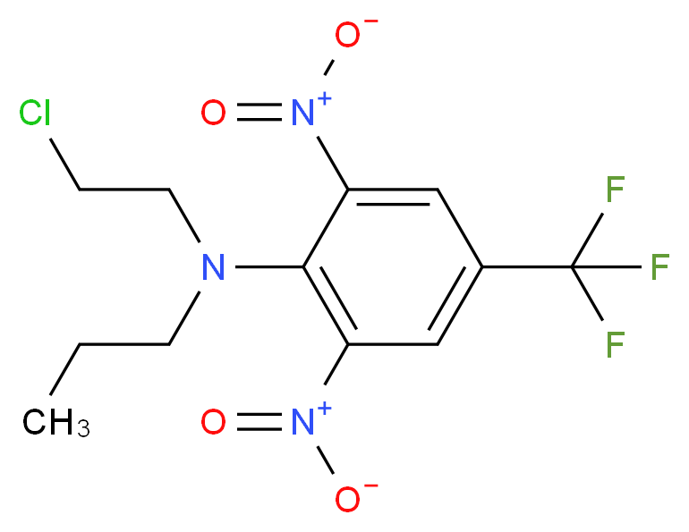 N-(2-chloroethyl)-2,6-dinitro-N-propyl-4-(trifluoromethyl)aniline_分子结构_CAS_33245-39-5