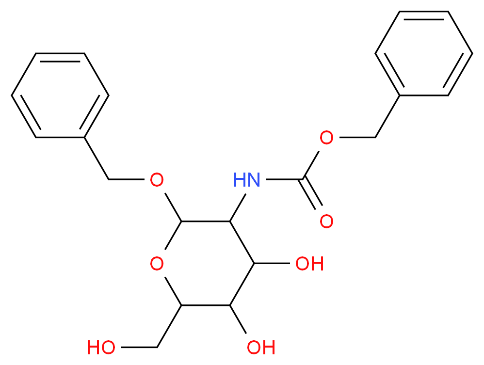 benzyl N-[2-(benzyloxy)-4,5-dihydroxy-6-(hydroxymethyl)oxan-3-yl]carbamate_分子结构_CAS_2862-10-4