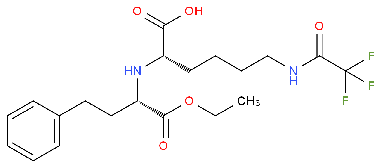 (2S)-2-{[(2S)-1-ethoxy-1-oxo-4-phenylbutan-2-yl]amino}-6-(trifluoroacetamido)hexanoic acid_分子结构_CAS_116169-90-5