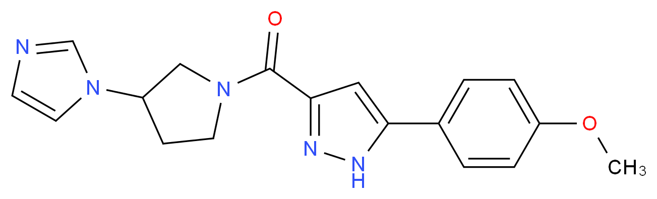 3-{[3-(1H-imidazol-1-yl)pyrrolidin-1-yl]carbonyl}-5-(4-methoxyphenyl)-1H-pyrazole_分子结构_CAS_)