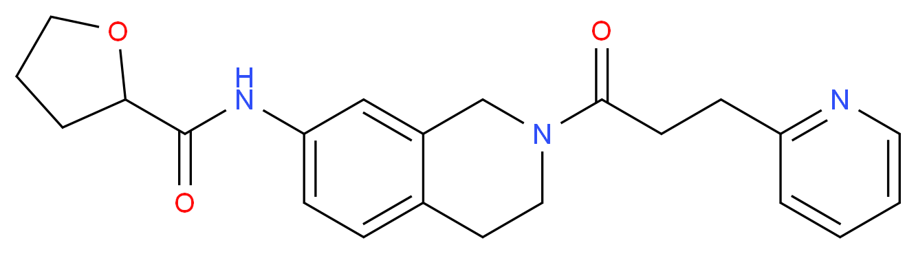 N-{2-[3-(2-pyridinyl)propanoyl]-1,2,3,4-tetrahydro-7-isoquinolinyl}tetrahydro-2-furancarboxamide_分子结构_CAS_)