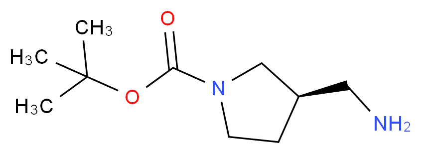 (R)-1-Boc-3-(Aminomethyl)pyrrolidine_分子结构_CAS_199174-29-3)