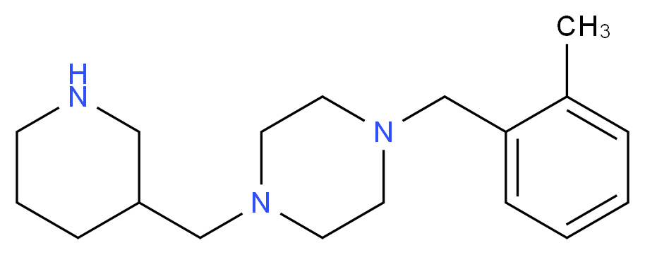 1-(2-methylbenzyl)-4-(3-piperidinylmethyl)piperazine_分子结构_CAS_)