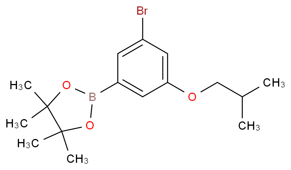 2-[3-bromo-5-(2-methylpropoxy)phenyl]-4,4,5,5-tetramethyl-1,3,2-dioxaborolane_分子结构_CAS_1218789-48-0