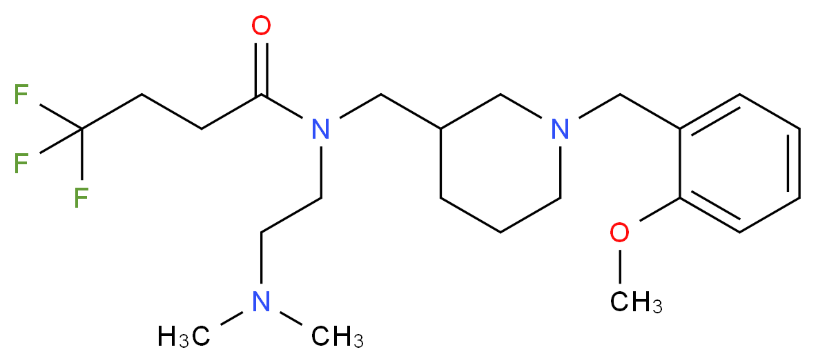 N-[2-(dimethylamino)ethyl]-4,4,4-trifluoro-N-{[1-(2-methoxybenzyl)-3-piperidinyl]methyl}butanamide_分子结构_CAS_)