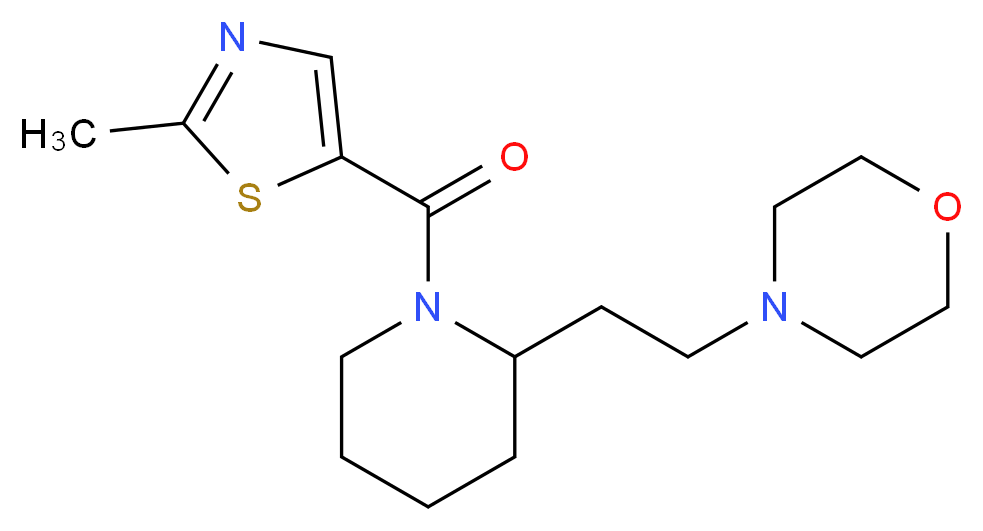 4-(2-{1-[(2-methyl-1,3-thiazol-5-yl)carbonyl]-2-piperidinyl}ethyl)morpholine_分子结构_CAS_)
