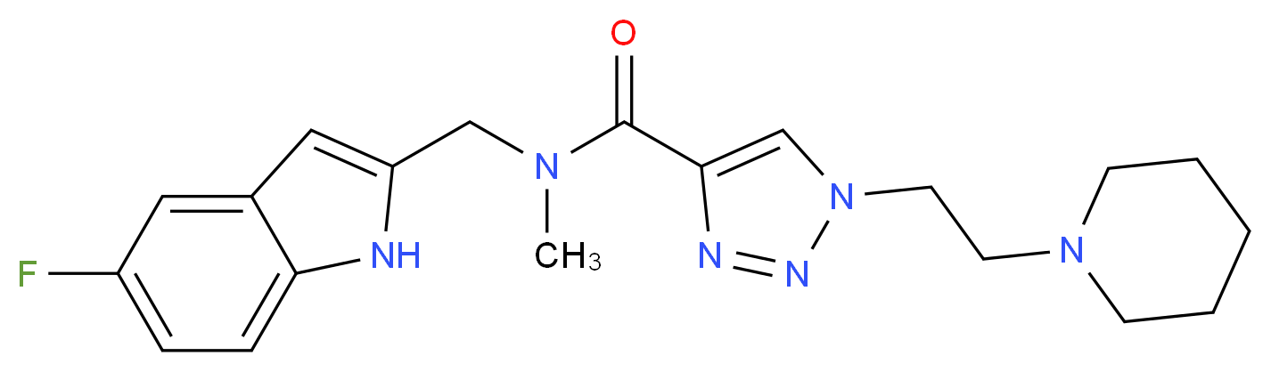 N-[(5-fluoro-1H-indol-2-yl)methyl]-N-methyl-1-[2-(1-piperidinyl)ethyl]-1H-1,2,3-triazole-4-carboxamide_分子结构_CAS_)