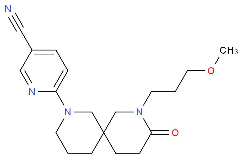 6-[8-(3-methoxypropyl)-9-oxo-2,8-diazaspiro[5.5]undec-2-yl]nicotinonitrile_分子结构_CAS_)