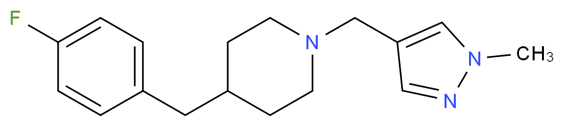 4-(4-fluorobenzyl)-1-[(1-methyl-1H-pyrazol-4-yl)methyl]piperidine_分子结构_CAS_)