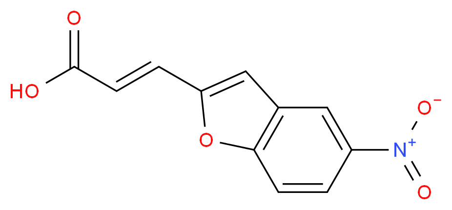 (E)-3-(5-Nitro-1-benzofuran-2-yl)-2-propenoic acid_分子结构_CAS_)