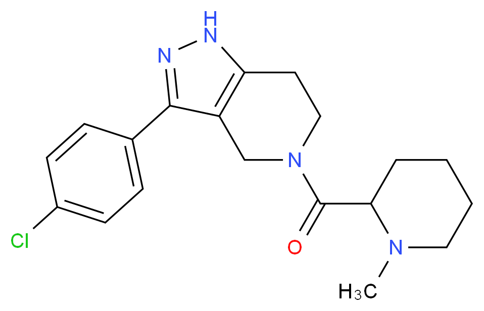 3-(4-chlorophenyl)-5-[(1-methyl-2-piperidinyl)carbonyl]-4,5,6,7-tetrahydro-1H-pyrazolo[4,3-c]pyridine_分子结构_CAS_)