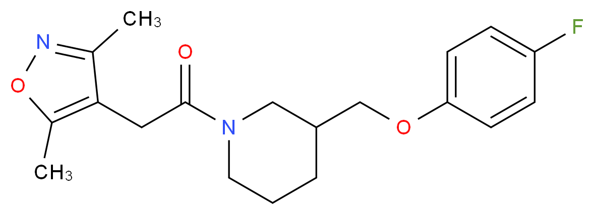 1-[(3,5-dimethyl-4-isoxazolyl)acetyl]-3-[(4-fluorophenoxy)methyl]piperidine_分子结构_CAS_)