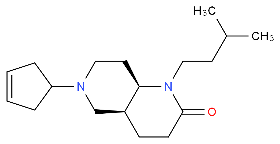 (4aS*,8aR*)-6-(3-cyclopenten-1-yl)-1-(3-methylbutyl)octahydro-1,6-naphthyridin-2(1H)-one_分子结构_CAS_)