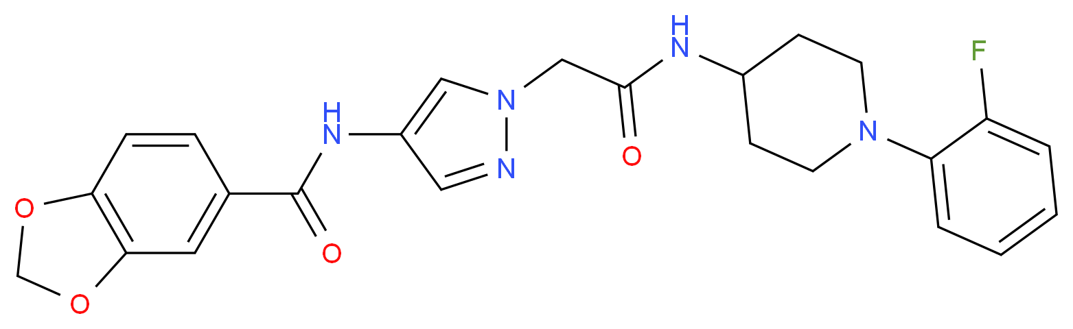 N-[1-(2-{[1-(2-fluorophenyl)-4-piperidinyl]amino}-2-oxoethyl)-1H-pyrazol-4-yl]-1,3-benzodioxole-5-carboxamide_分子结构_CAS_)