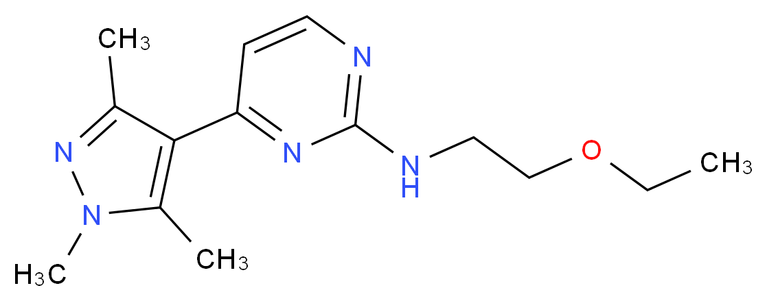 N-(2-ethoxyethyl)-4-(1,3,5-trimethyl-1H-pyrazol-4-yl)pyrimidin-2-amine_分子结构_CAS_)
