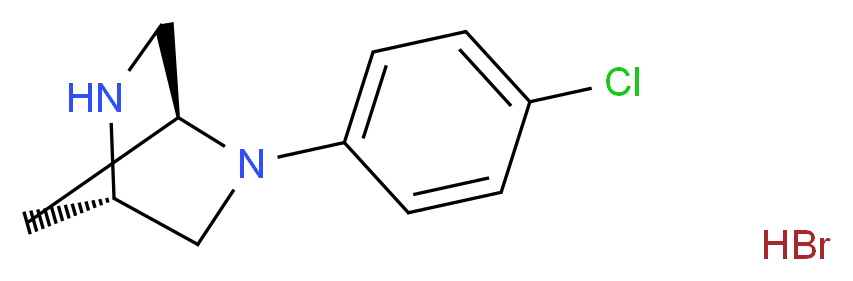 (1S,4S)-(-)-2-(4-氯苯基)-2,5-二氮杂二环[2.2.1]庚烷 氢溴酸盐_分子结构_CAS_308103-51-7)