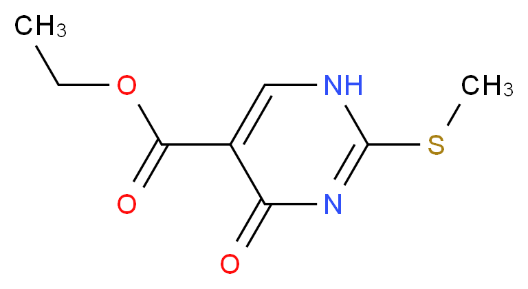 ethyl 2-(methylsulfanyl)-4-oxo-1,4-dihydropyrimidine-5-carboxylate_分子结构_CAS_53554-29-3