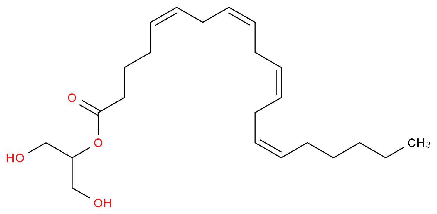 1,3-dihydroxypropan-2-yl (5Z,8Z,11Z,14Z)-icosa-5,8,11,14-tetraenoate_分子结构_CAS_53847-30-6