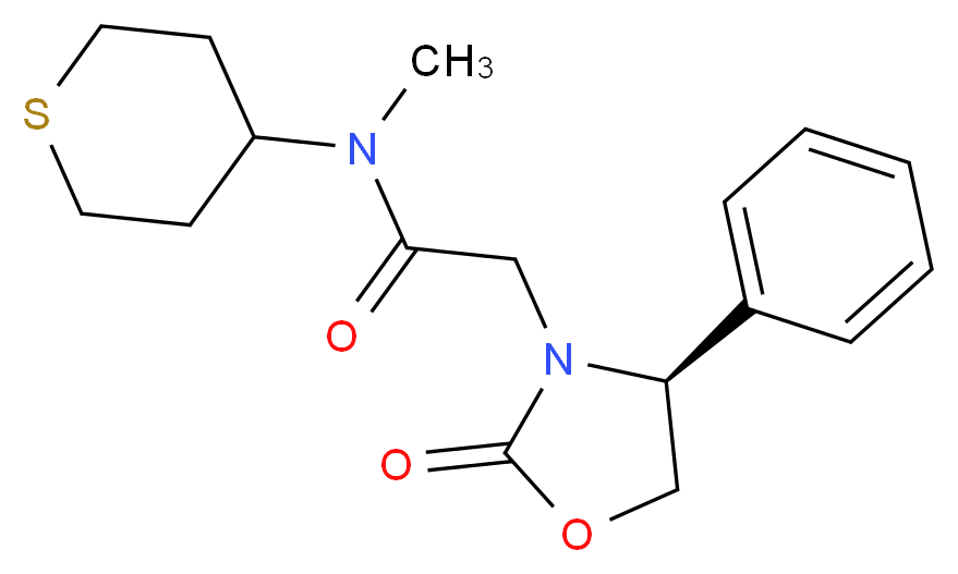 N-methyl-2-[(4S)-2-oxo-4-phenyl-1,3-oxazolidin-3-yl]-N-(tetrahydro-2H-thiopyran-4-yl)acetamide_分子结构_CAS_)
