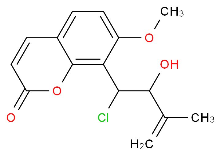 8-(1-chloro-2-hydroxy-3-methylbut-3-en-1-yl)-7-methoxy-2H-chromen-2-one_分子结构_CAS_131652-35-2