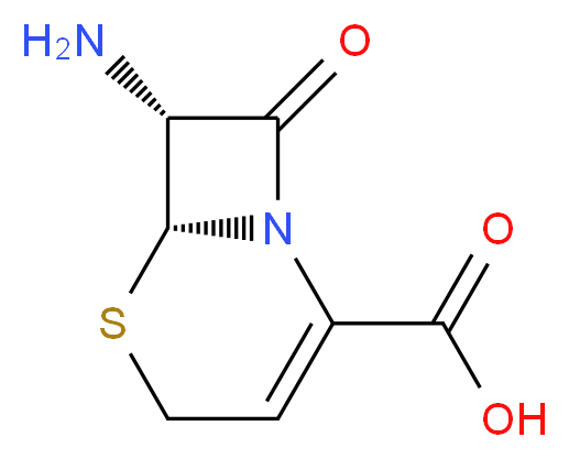 (6R,7R)-7-amino-8-oxo-5-thia-1-azabicyclo[4.2.0]oct-2-ene-2-carboxylic acid_分子结构_CAS_36923-17-8