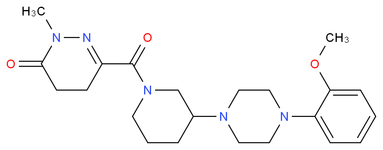 6-({3-[4-(2-methoxyphenyl)-1-piperazinyl]-1-piperidinyl}carbonyl)-2-methyl-4,5-dihydro-3(2H)-pyridazinone_分子结构_CAS_)