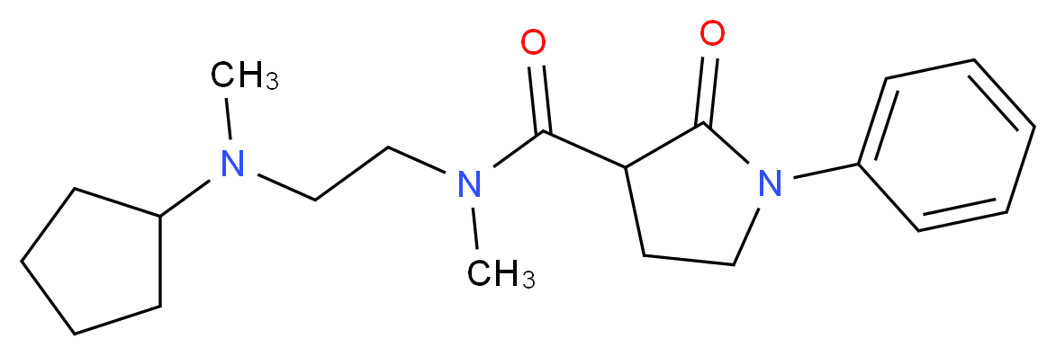N-{2-[cyclopentyl(methyl)amino]ethyl}-N-methyl-2-oxo-1-phenyl-3-pyrrolidinecarboxamide_分子结构_CAS_)