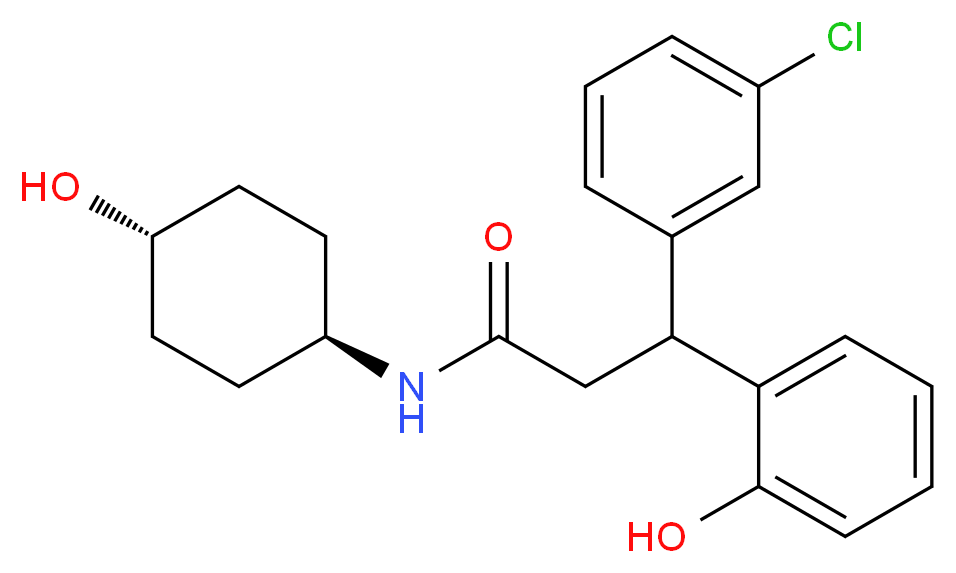 3-(3-chlorophenyl)-N-(trans-4-hydroxycyclohexyl)-3-(2-hydroxyphenyl)propanamide_分子结构_CAS_)