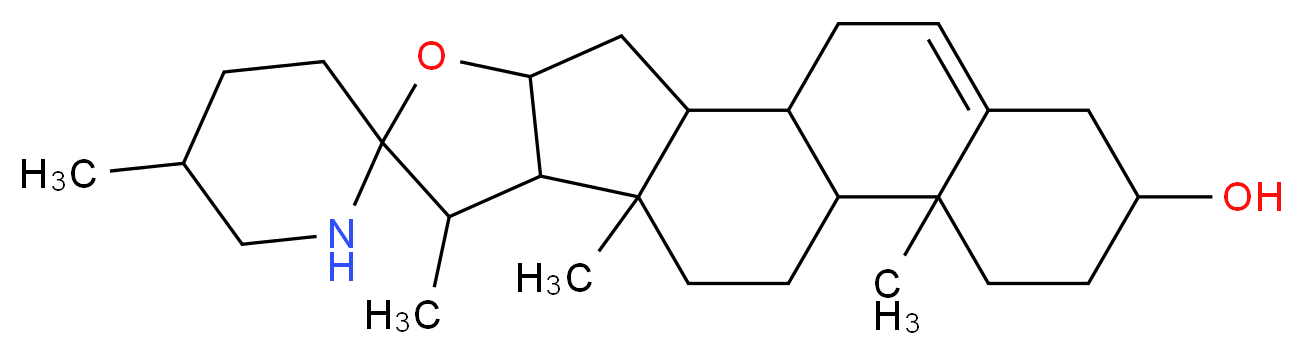 5',7,9,13-tetramethyl-5-oxaspiro[pentacyclo[10.8.0.0^{2,9}.0^{4,8}.0^{13,18}]icosane-6,2'-piperidin]-18-en-16-ol_分子结构_CAS_126-17-0