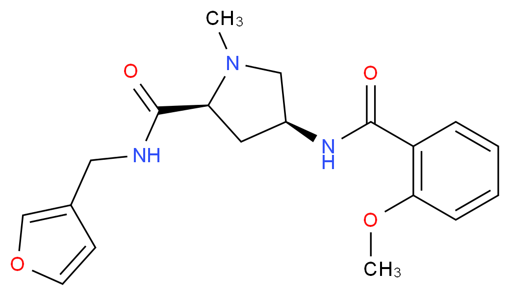 (2S,4S)-N-(3-furylmethyl)-4-[(2-methoxybenzoyl)amino]-1-methylpyrrolidine-2-carboxamide_分子结构_CAS_)
