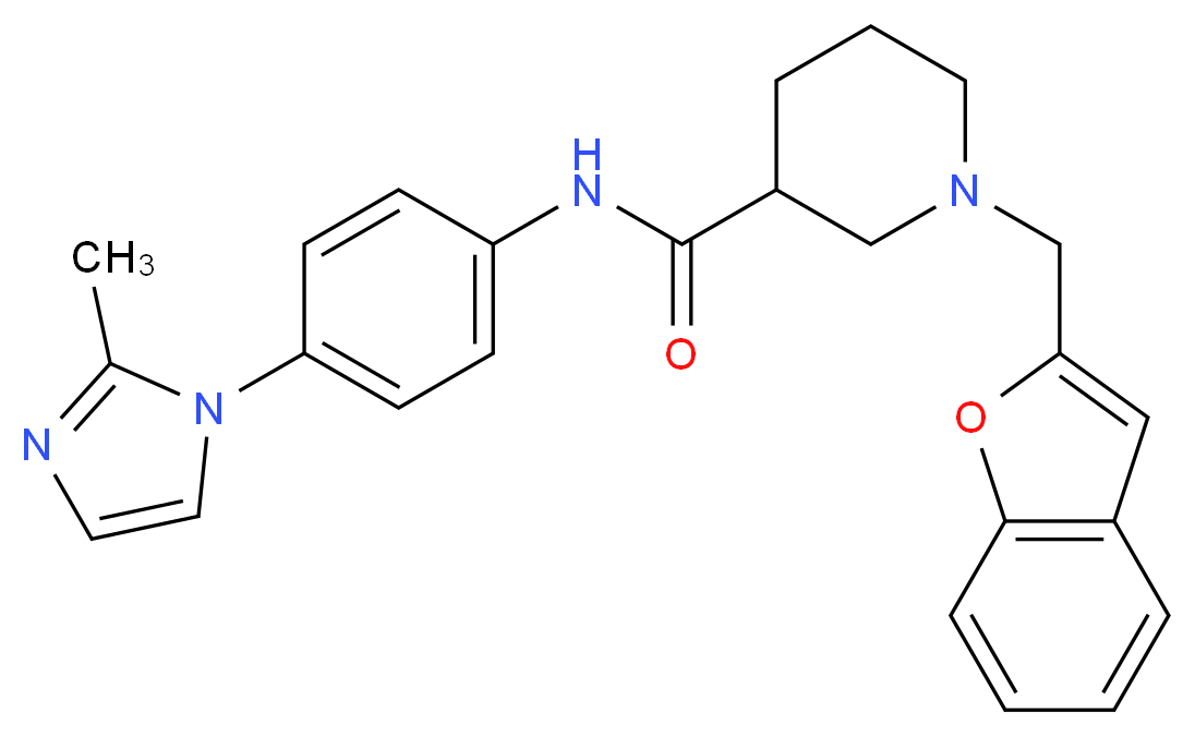 1-(1-benzofuran-2-ylmethyl)-N-[4-(2-methyl-1H-imidazol-1-yl)phenyl]-3-piperidinecarboxamide_分子结构_CAS_)