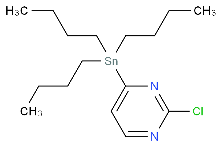 2-Chloro-4-(tributylstannyl)pyrimidine_分子结构_CAS_446286-25-5)